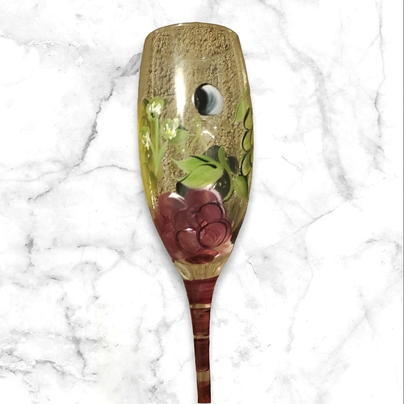 Dining hand-painted Champange wine glasses and Vintage Tall Crystal Multi Colour - Picture 4 of 5